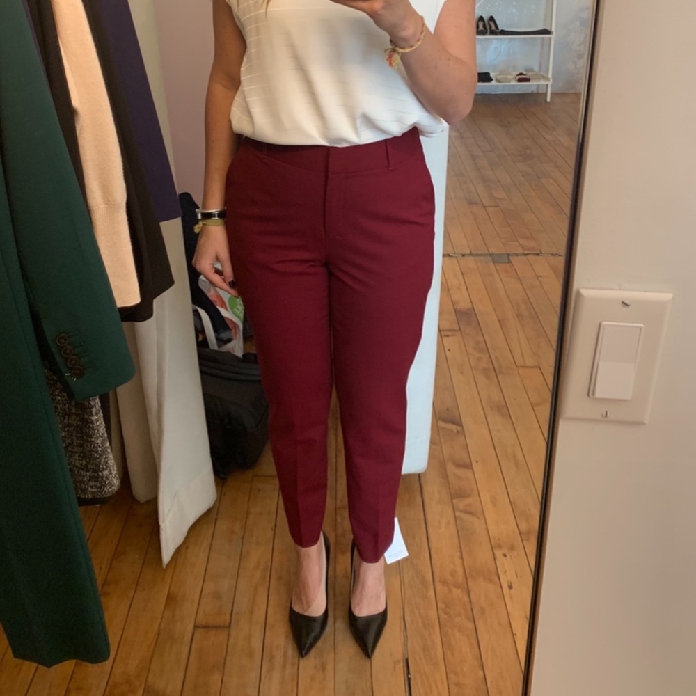 mm la fleur burgundy washable wool trousers size 6